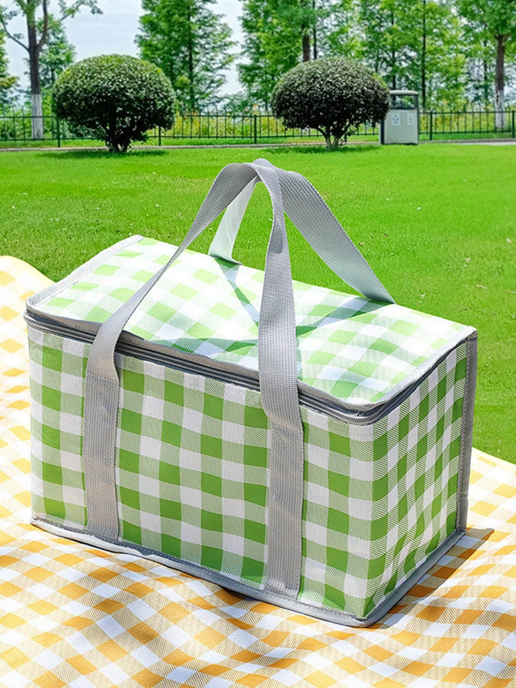Outdoor Adventure Kit - 1pc Portable Square Aluminum Picnic Bag